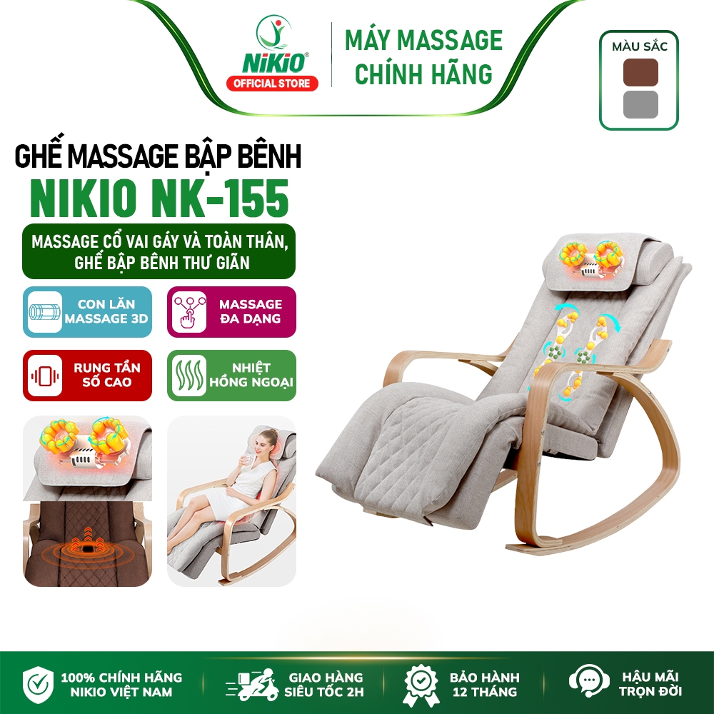 Ghế massage toàn thân bập bênh thư giãn, chất liệu cao cấp, thiết kế sang trọng Nikio NK-155
