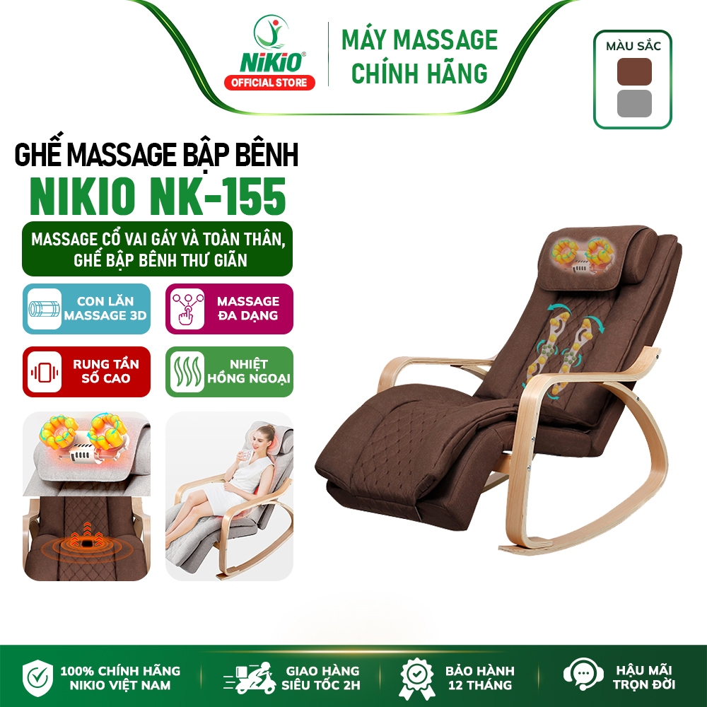 Ghế massage toàn thân bập bênh thư giãn, chất liệu cao cấp, thiết kế sang trọng Nikio NK-155