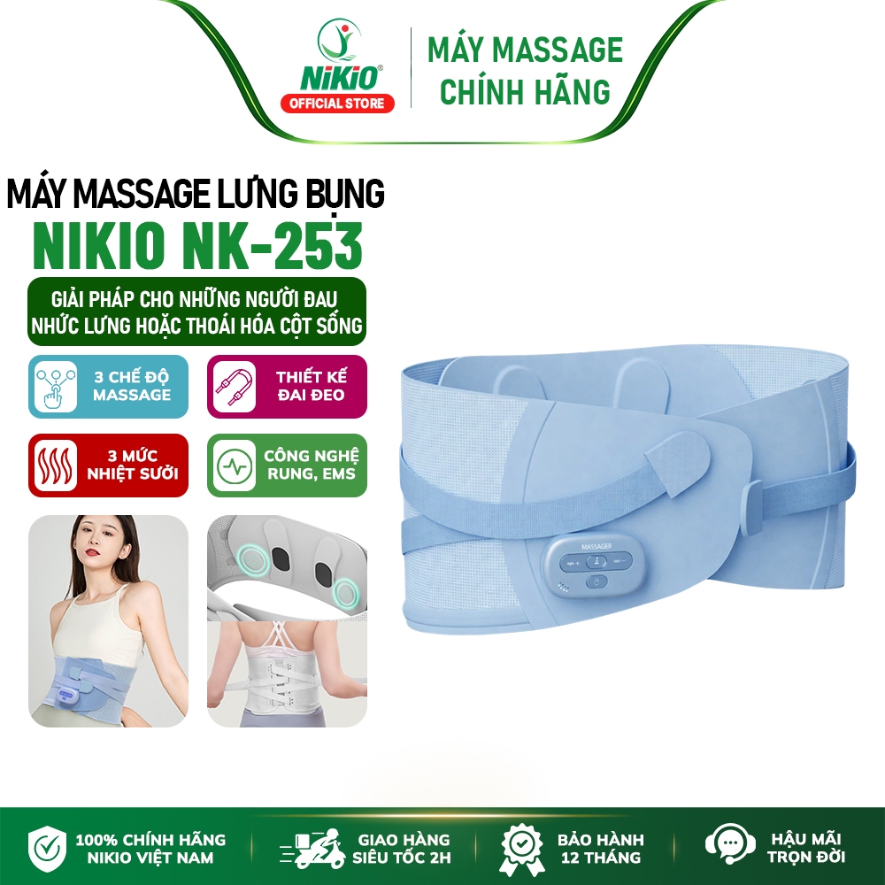 Đai massage kết hợp cố định vùng thắt lưng massage thư giãn Nikio NK-253 - Công nghệ tần số rung cao
