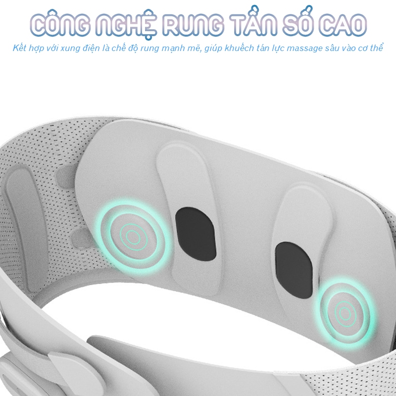 Đai massage kết hợp cố định vùng thắt lưng massage thư giãn Nikio NK-253 - Công nghệ tần số rung cao