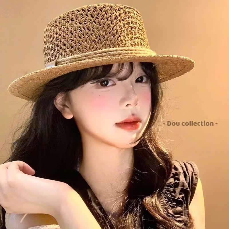 Nón Cói Unisex Dáng Fedora Vành Ngắn Dệt Thoáng Nhẹ Phối Dây Thừng Cổ Điển Phù Hợp Mang Dạo Phố Đi Chơi - Mã NC131