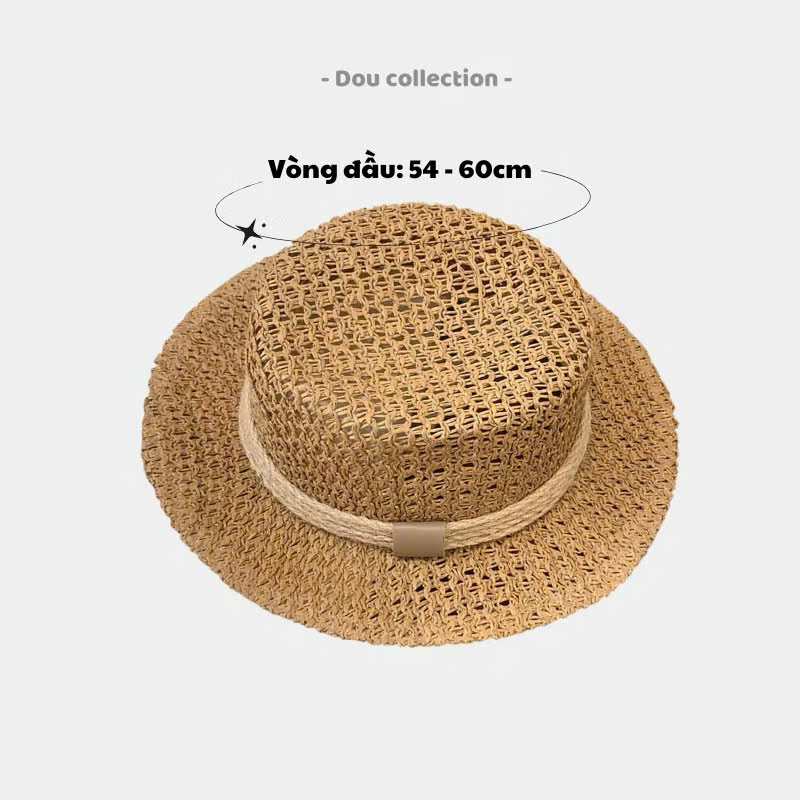 Nón Cói Unisex Dáng Fedora Vành Ngắn Dệt Thoáng Nhẹ Phối Dây Thừng Cổ Điển Phù Hợp Mang Dạo Phố Đi Chơi - Mã NC131