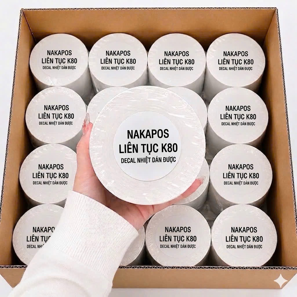 [COMBO 50 CUỘN] Decal in nhiệt K80x30m dán được in đơn Livestream đơn hàng in bill K80x30 K76x30 giấy nhiệt liên tục bự