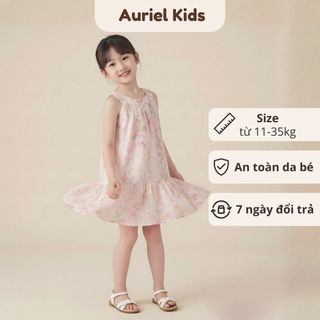 Váy Cho Bé Gái, Váy YếM Cho Bé Gái Họa Tiết Hoa Nhí Mặc Hàng Ngày Chất Liệu Cotton