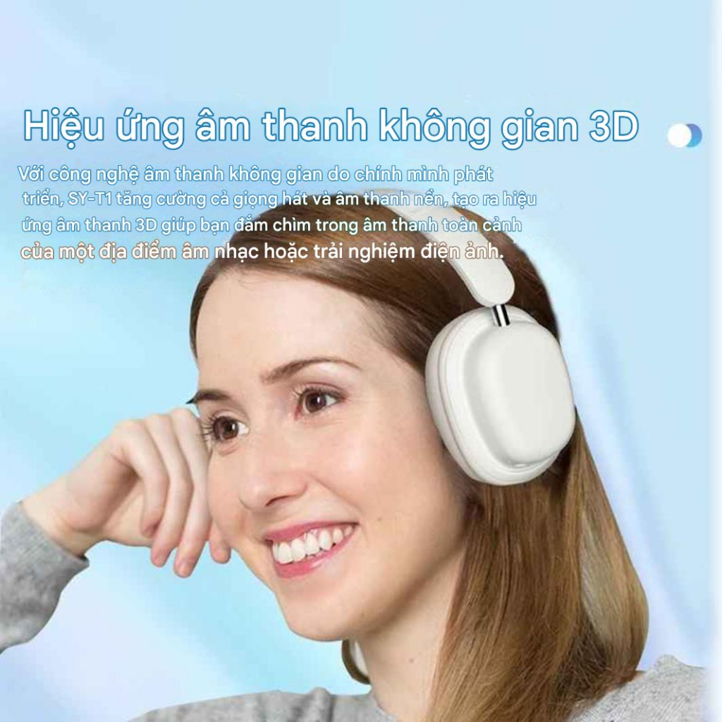 Tai nghe Chụp tai Bluetooth SYT1- Âm Thanh HiFi &Chống Ồn Chủ Động, Kèm Mic Rời Kết Nối Pin Trâu 20H - ảnh 6