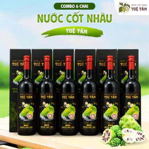 Combo 6 chai Nước Cốt Nhàu Tuệ Tâm chai thủy tinh 750ml hỗ trợ tiêu hóa tăng sức đề kháng