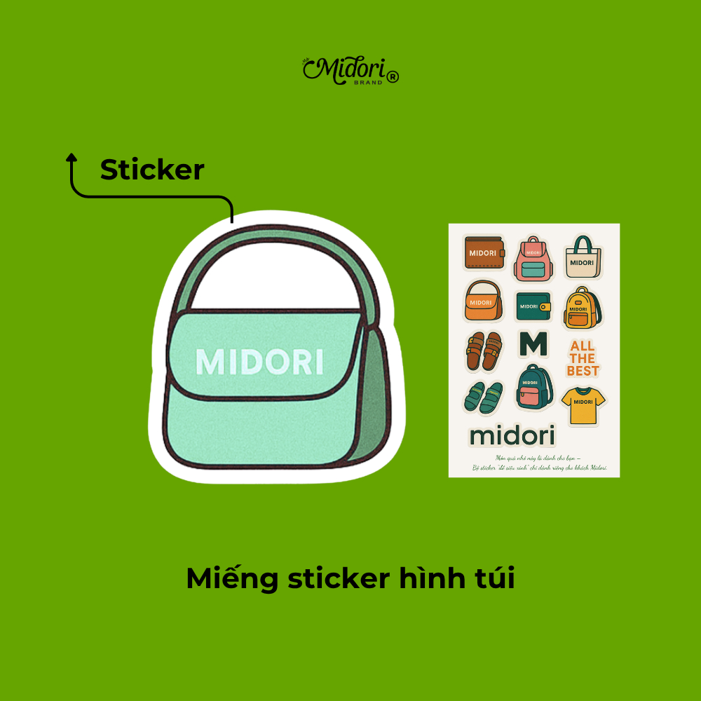 STICKER TÚI ĐEO CHÉO XÁCH TAY DU LỊCH MIDORI BAG COLLECTION