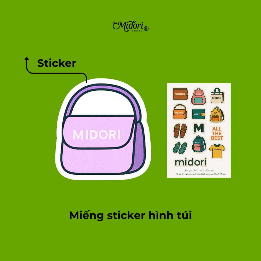 STICKER TÚI ĐEO VAI NAM NỮ TRENDY PHONG CÁCH MÙA HÈ MIDORI BAG COLLECTION