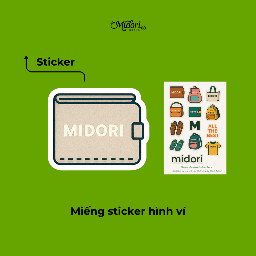 STICKER VÍ ĐỰNG THẺ TIỀN NHỎ GỌN UNISEX TIỆN LỢI | MIDORI BAG COLLECTION