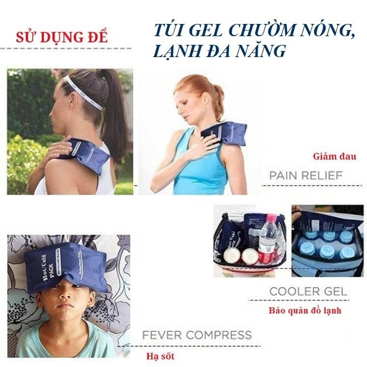 Túi chườm GEL nóng lạnh đa năng, chườm lạnh thể thao, gel CMC an toàn hỗ trợ giảm chấn thương, phục hội sau tập