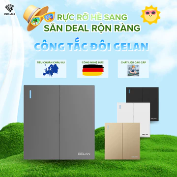 [Series E9] Bộ công tắc đôi, công tắc 1 chiều, công tắc 2 chiều, công tắc 3 chiều, 16A GELAN