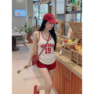 Set quần áo thể thao nữ áo sát nách ôm dáng quần short ngắn bo viền năng động trẻ trung HCOM26127