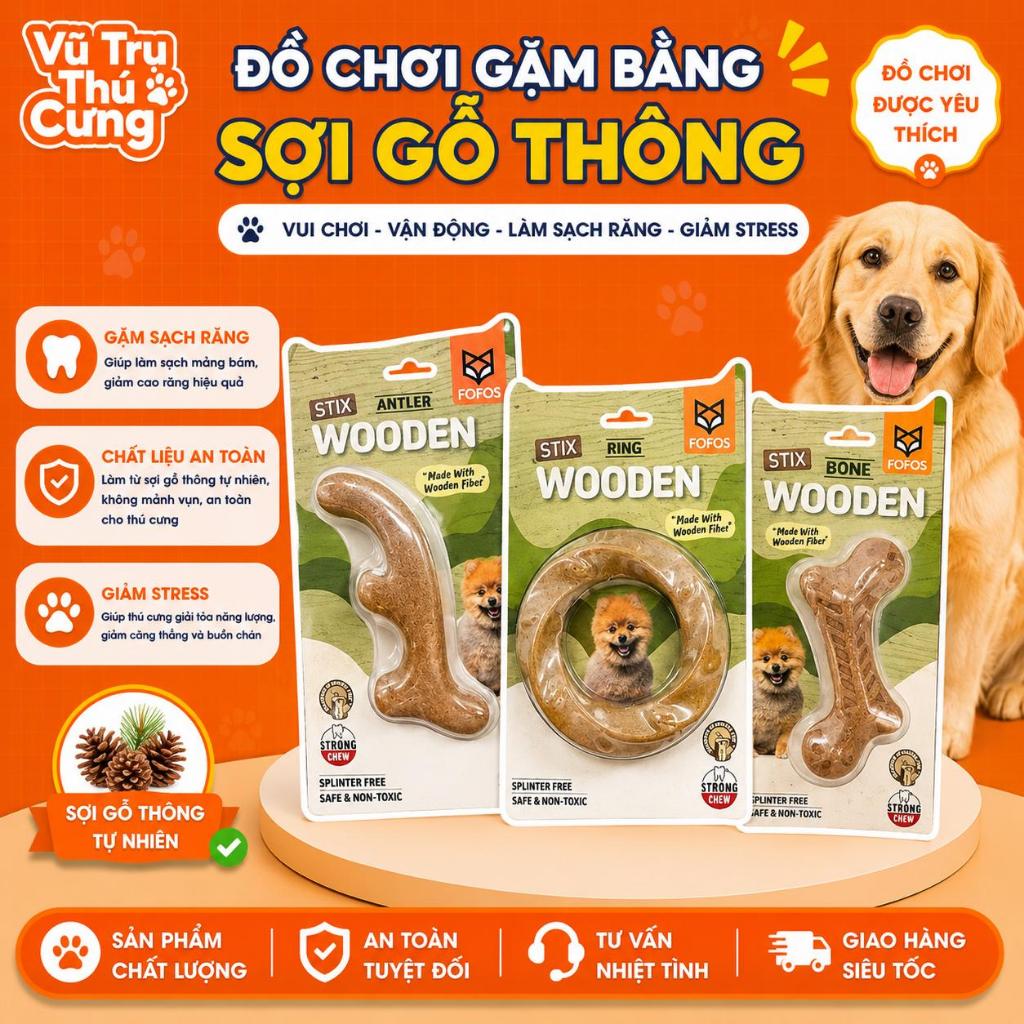 Đồ Chơi Nhai Gặm Cho Chó Bằng Sợi Gỗ Thông FOFOS