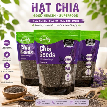 Hạt Chia Tím 1Kg [ Giảm Cân-Ăn Kiêng) Hạt Chia Hữu Cơ Oganic Chất Lượng - Sạch Đều Hạt ( Hàng Cty Chính Hãng TCP
