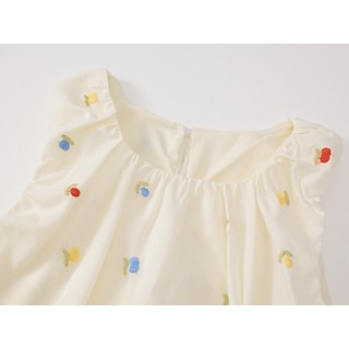 Váy Bí Bé Gái, Váy Bí Bé Gái Chất Liệu Cotton Mềm Mại Phối Họa Tiết Dễ Thương Mặc Hàng Ngày