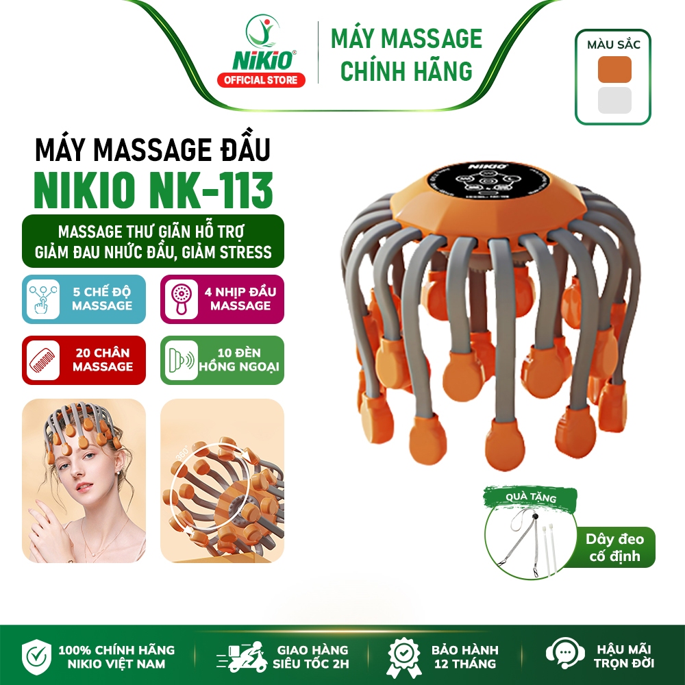 Máy massage đầu bạch tuộc Nikio NK-113 - Hỗ trợ thư giãn, giảm stress, cải thiện tinh thần