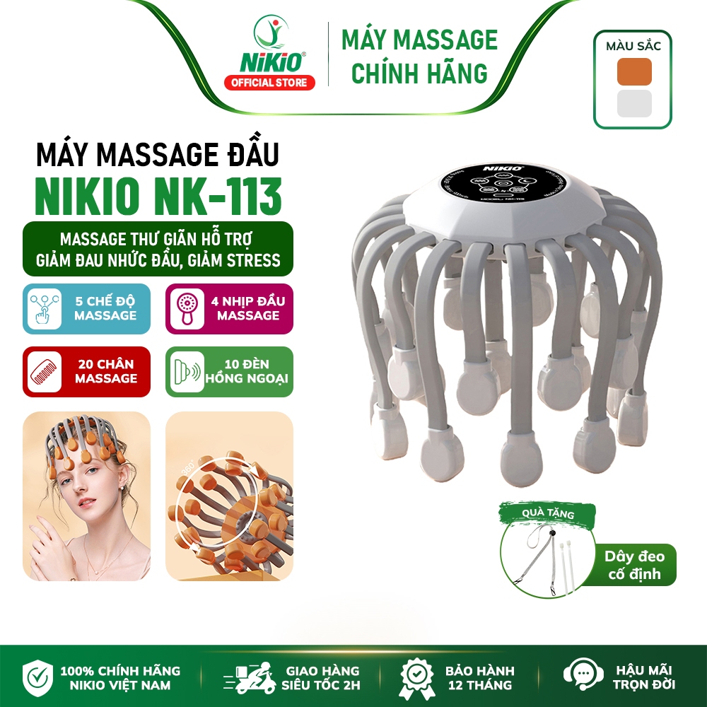 Máy massage đầu bạch tuộc Nikio NK-113 - Hỗ trợ thư giãn, giảm stress, cải thiện tinh thần