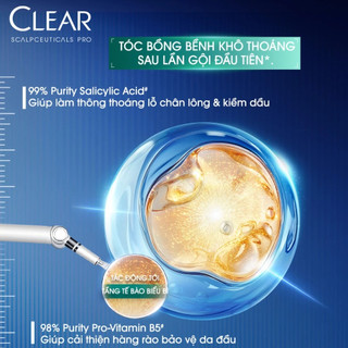 Dầu Gội Clear Scalpceuticals Pro Sebum Control 80G | Kiểm Soát Dầu Nhờn, Giảm Bết Tóc, Chai Mini