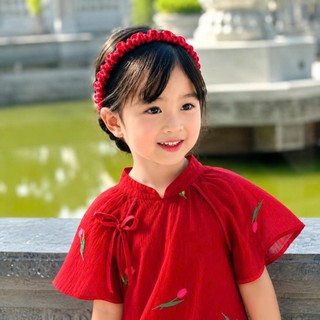 Bờm Cài Tóc Bé Gái Nhiều Màu Sắc Chất Gấm Nhún Mặc Áo Dài, Áo Bà Ba Váy Đi Biển, Đi Chơi