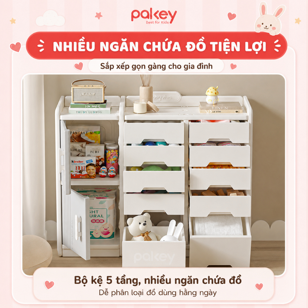 [HÓA TỐC] Kệ Đựng Đồ Cao Cấp Dày Dặn Cho Bé CÓ TẤM HẬU, Tủ Kệ Đa Năng Đựng Đồ Sơ Sinh Quần Áo Cho Mẹ Và Bé