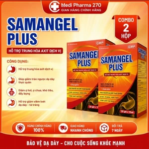Gel dạ dày [Combo 2hộp] hỗ trợ giảm đau dạ dày, trào ngược dạ dày thực quản loét dạ dày-Samangel plus hộp 20 gói