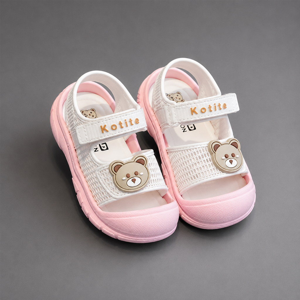 Dép Sandal Bé Gái, Kidudids Bé Trai Hình Gấu Dễ Thương Đế Mềm Chống Trượt Tập Đi Cho Bé 18-23 Mã 985