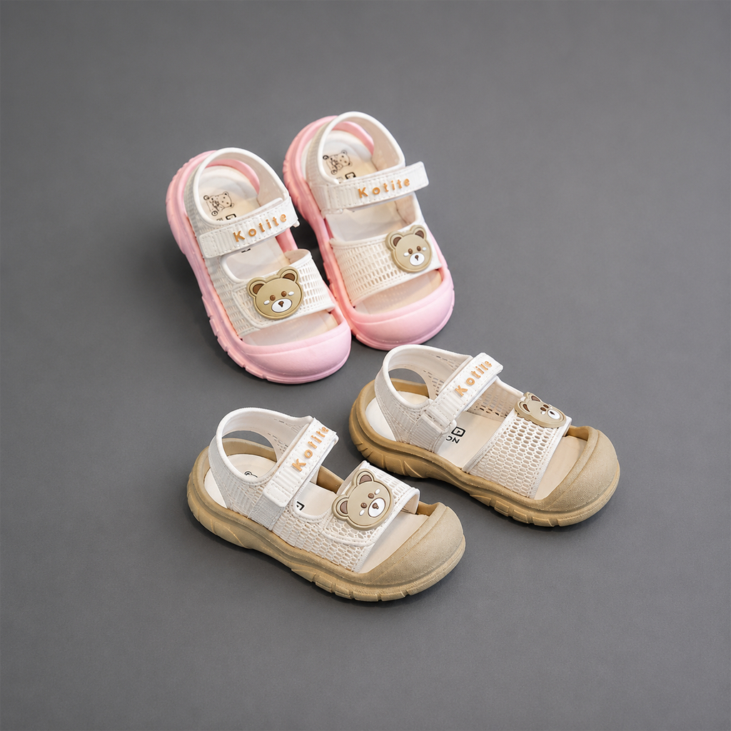 Dép Sandal Bé Gái, Kidudids Bé Trai Hình Gấu Dễ Thương Đế Mềm Chống Trượt Tập Đi Cho Bé 18-23 Mã 985