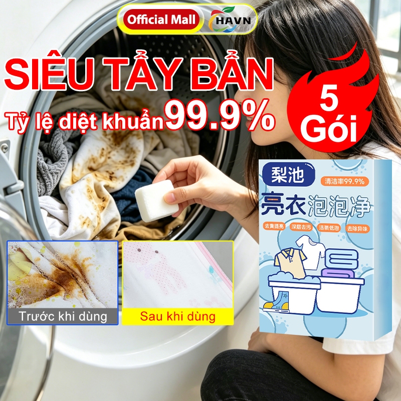bột tẩy vải trắng bị xỉn màu, làm sạch vết ố vàng quần áo, mốc quần áo,  Đánh bay ố vàng trên vải trắng