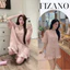 Váy sơ mi dáng ngắn phối bèo nhún chất thô xốp họa tiết chấm bi đầm ngủ babydoll coquette HCOM27276