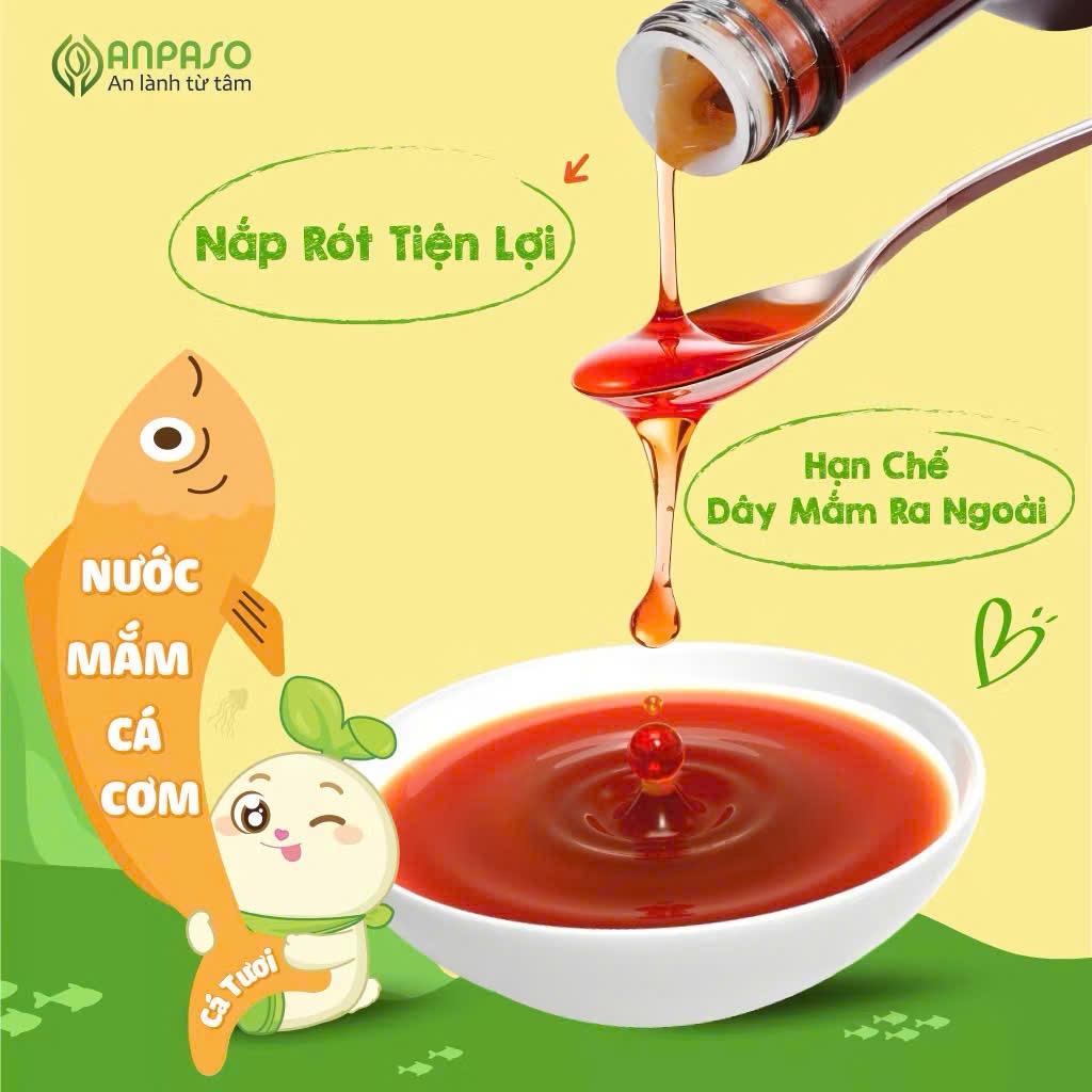 Nước Mắm Ăn Dặm Cho Bé Anpaso 120ml. Nước Mắm Cá Cơm Nguyên Chất 40 Độ Đạm