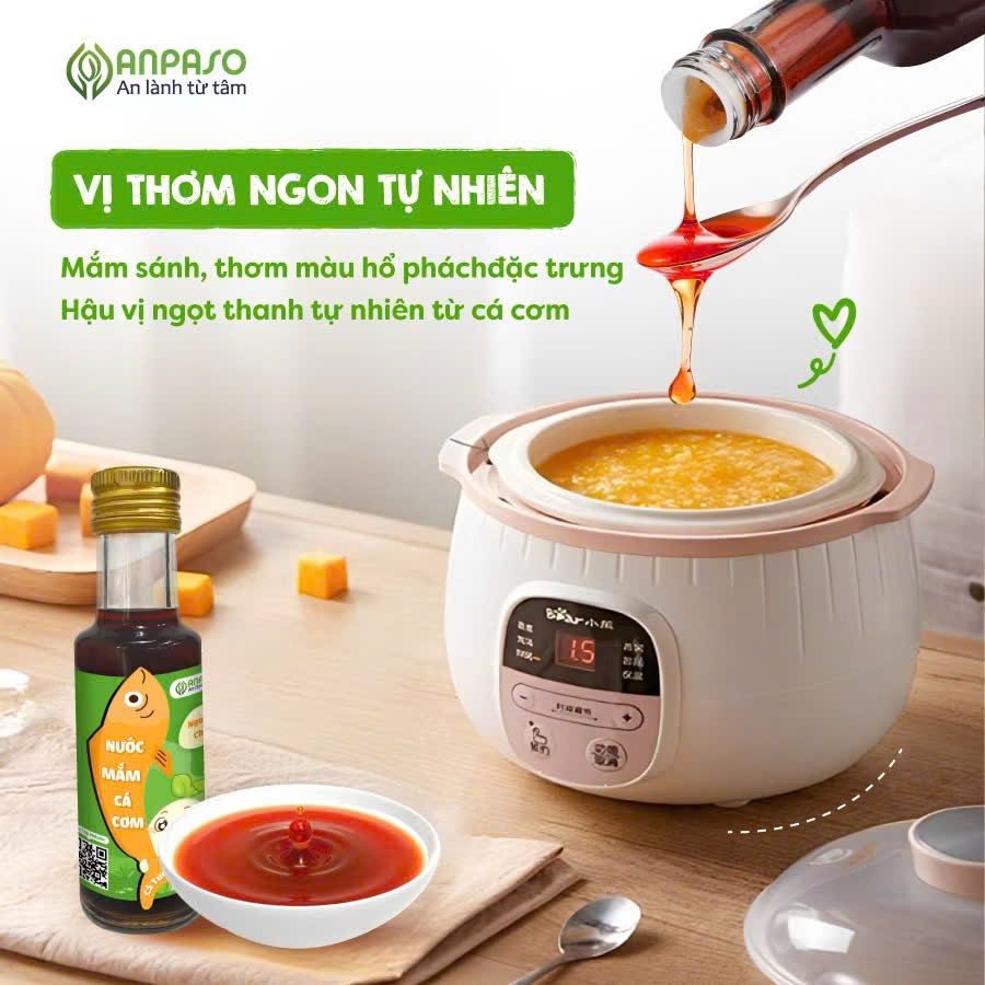 Nước Mắm Ăn Dặm Cho Bé Anpaso 120ml. Nước Mắm Cá Cơm Nguyên Chất 40 Độ Đạm
