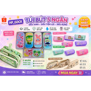 HP_GDCK | Túi Bút Baby Three 5 Ngăn Dung Tích Lớn, Hộp Bút Hoạt Hình Cute Cho Học Sinh Bé Gái