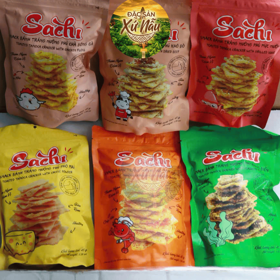 [COMBO 2] Snack Bánh Tráng Nướng Giòn Sachi Phủ Vị Thơm Ngon Giòn Tan Ăn Vặt