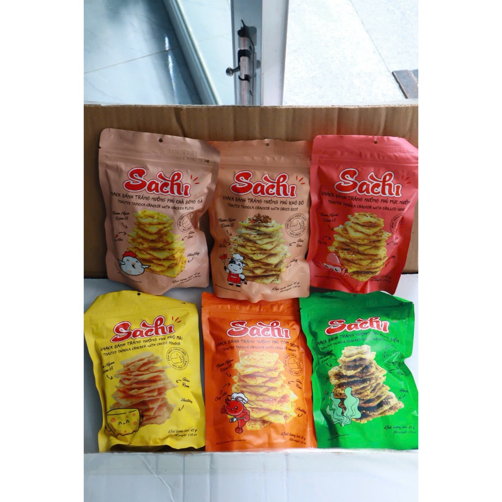 [COMBO 3 GÓI] Snack Bánh Tráng Nướng Giòn Sachi Phủ Vị Thơm Ngon Giòn Tan Ăn Vặt Health