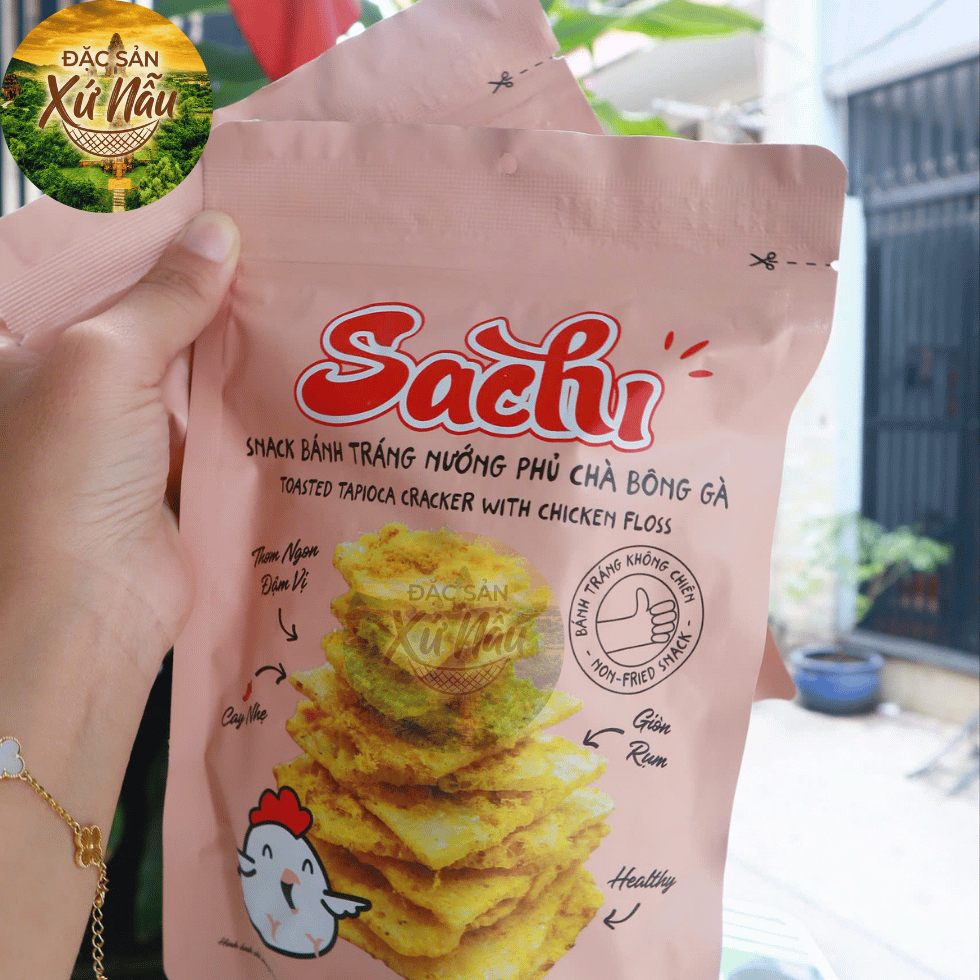 [GÓI LẺ 45G] Snack Bánh Tráng Nướng Giòn Sachi Phủ Vị Chà Bông Gà Thơm Ngon Giòn Tan