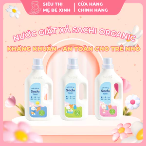 Nước Giặt Xả Đồ Sachi Organic - Làm Sạch Cặn Sữa, Nôn Trớ, Hương Thơm Dịu Nhẹ - Can 2Kg