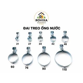 Đai treo ống nước mạ kẽm(giá 5 cái) các size 21mm 27mm.... 76mm 90mm 110mm | Cùm treo ống chắc chắn