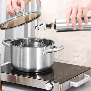Chai chiết đựng  dầu , giấm , nước mắm thủy tinh bọc inox  300ml có Đầu Vòi nắp Chống Rót Tràn