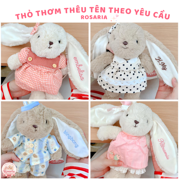 Thỏ Bông Thơm Nhẹ Thêu Tên Theo Yêu Cầu – Gấu Bông Cute Làm Quà Tặng Người Yêu Siêu Ý Nghĩa