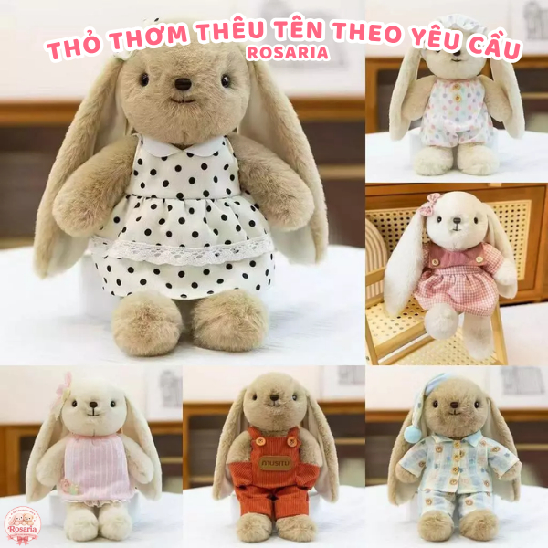 Thỏ Bông Thơm Nhẹ Thêu Tên Theo Yêu Cầu – Gấu Bông Cute Làm Quà Tặng Người Yêu Siêu Ý Nghĩa