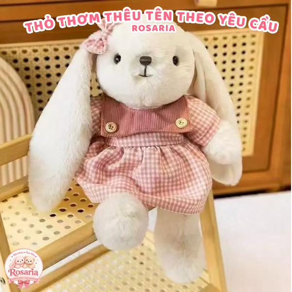 Thỏ Bông Thơm Nhẹ Thêu Tên Theo Yêu Cầu – Gấu Bông Cute Làm Quà Tặng Người Yêu Siêu Ý Nghĩa