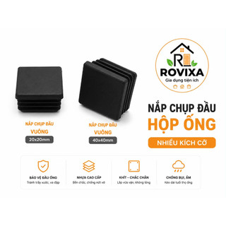 Nắp Chụp Đầu Ống Hộp Nhựa Đen(10 cái) Bịt Đầu Sắt Hộp Nhiều Kích Thước