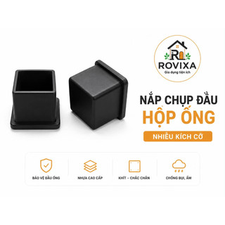 Nắp Chụp Đầu Ống Hộp Nhựa Đen(10 cái) Bịt Đầu Sắt Hộp Nhiều Kích Thước