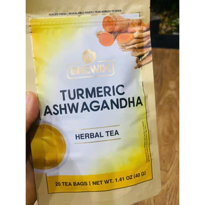Trà thảo dược nghệ BREWIX 20 túi trà Ashwagandha Turmeric Ashwagandha