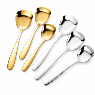 Combo 10 Thìa muỗng ăn súp, ăn cơm, uống cà phê cán dài loại đáy vuông chất liệu inox 304 loại tốt