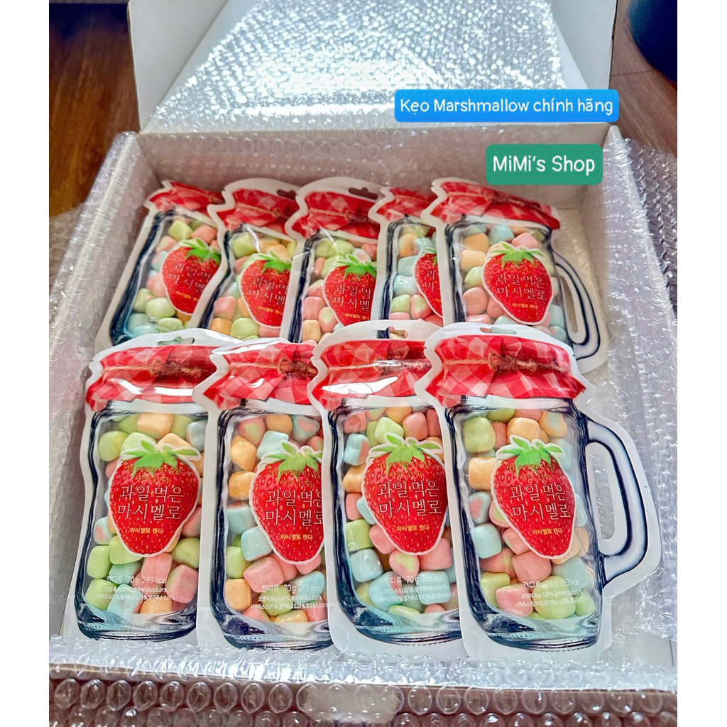 Kẹo Thả Đá CRISPY MARSHMALLOW nhân mứt trái cây Hàn Quốc Kẹo Thả Đá Vị Trái Cây Mềm Dai, Ăn Vui Miệng, Tiện Mang Theo