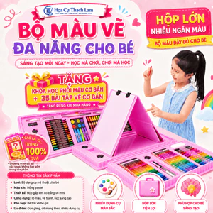 Hỏa Tốc Bộ Bút Màu Size Lớn 150/ 208 Món Kèm Bảng Vẽ Cho Bé Thỏa Sức Sáng Tạo