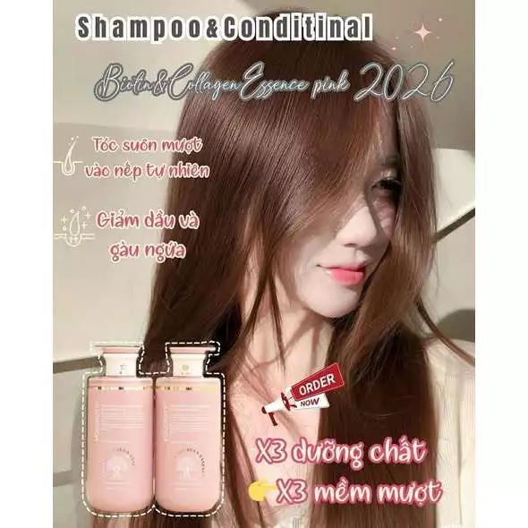 Cặp Dầu Gội Xả Biotin Voudioty Essence Phục Hồi Tóc Hư Tổn - Ever Queen