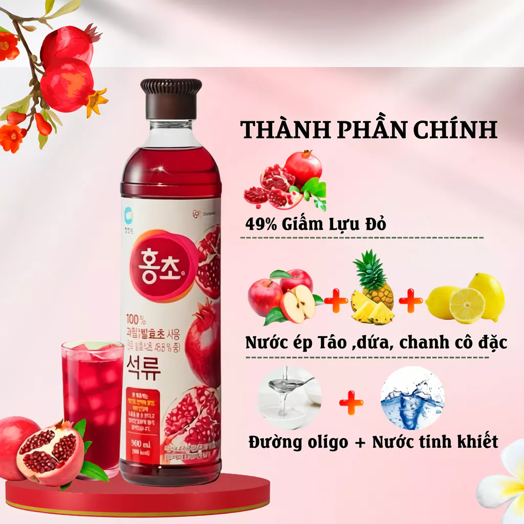 Giấm Lựu Daesang Hàn Quốc 900ml Hỗ Trợ Giảm Cân Và Đẹp Dáng - Ever Queen
