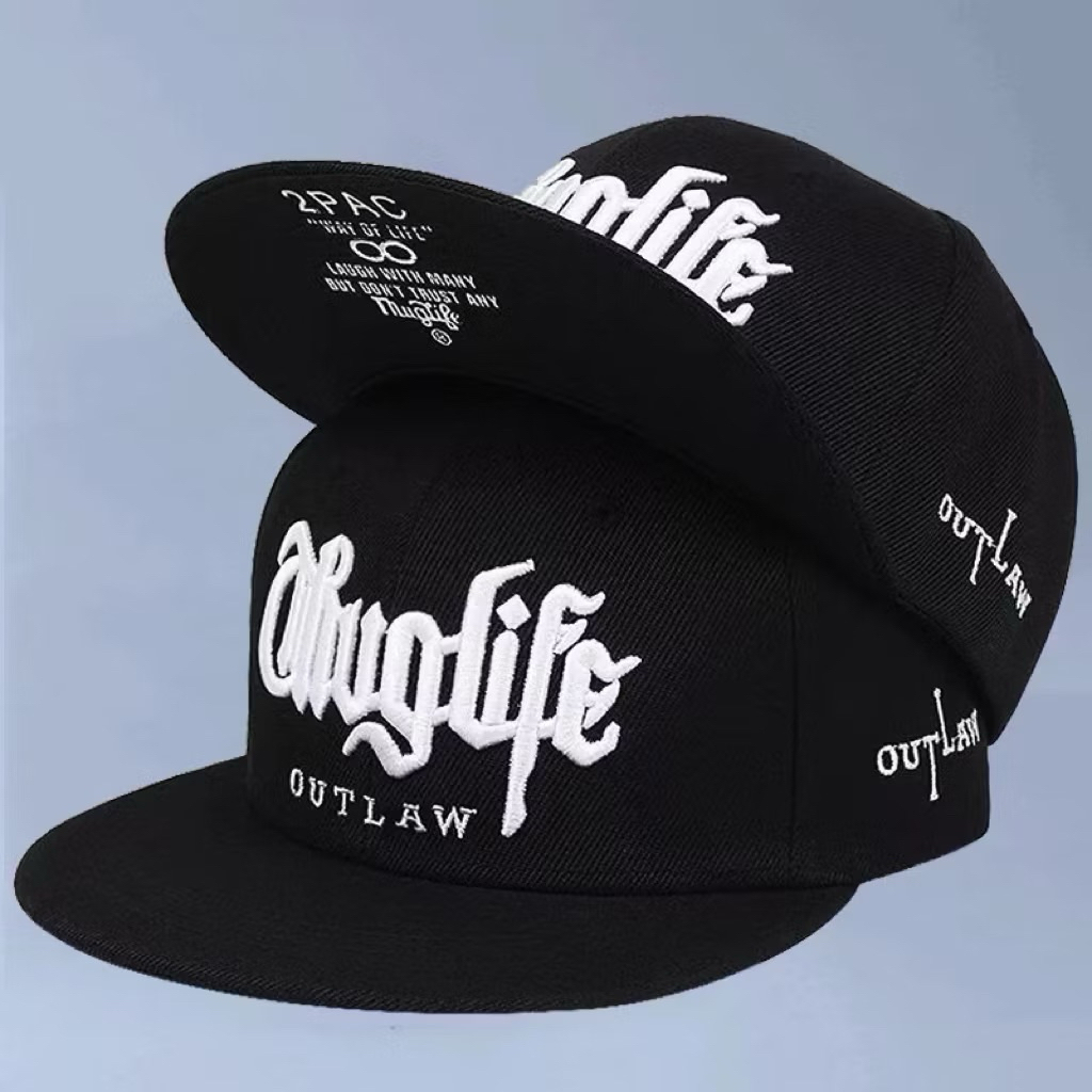 Mũ hiphop thuglife in kết dưới - Nón snapback phối kết nhiều màu thêu thuglife kèm khoá nhựa bấm thời trang